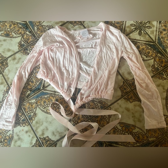 Flo dancewear Crossover Long Sleeves Wrap Top in pink Medium gymnastics ballet - Picture 4 of 9